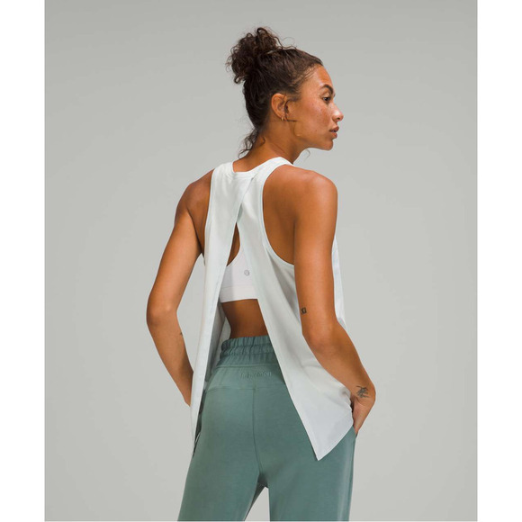 RARE Lululemon High Neck Tie Back Muscle Tank Light Blue 4 NWOT - Picture 6 of 10